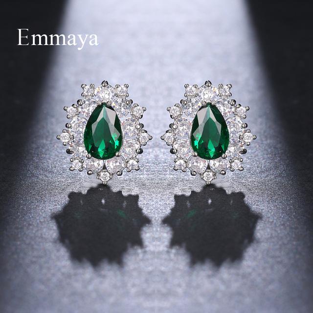 

Очаровательные ювелирные изделия Emmaya для женщин, нежные серьги в форме капли воды с цирконием Aaa, трехцветное новое модное украшение для вечеринки зелёный