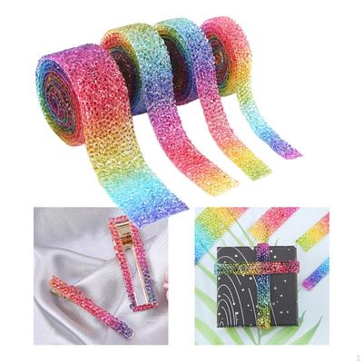 4 Roll Ribbons Bling Trimming Embellishment Glitter Scrapbooking DIY Sticker Decoration