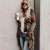 Europäischer & Amerikanischer Mittellanger Schlanker Modischer Quasten-Streifen Cardigan Pullover für Damen