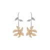 Exaggerated big  flower, leaf, full diamond, multi-layer pendant earrings, women's fashionable high-end earrings