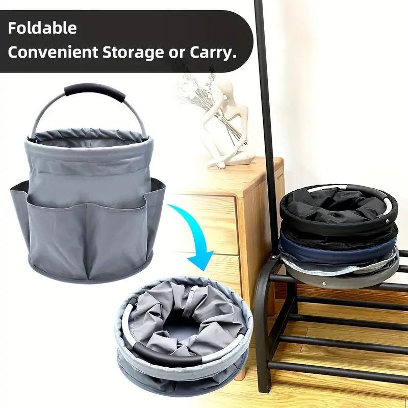 Portable Foldable Picnic Basket Garden Tool Basket Outdoor Handheld Basket Travel Storage Wash Bag Garden Storage Basket