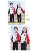 Children's Academy Style Color Block School Uniform, Long Sleeve Three-Piece Set for Spring, Autumn, and Winter