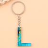 Ciondolo Acrilico con Stampa Oceano Blu con 26 Lettere Inglesi - Ornamento da Appendere alla Moda