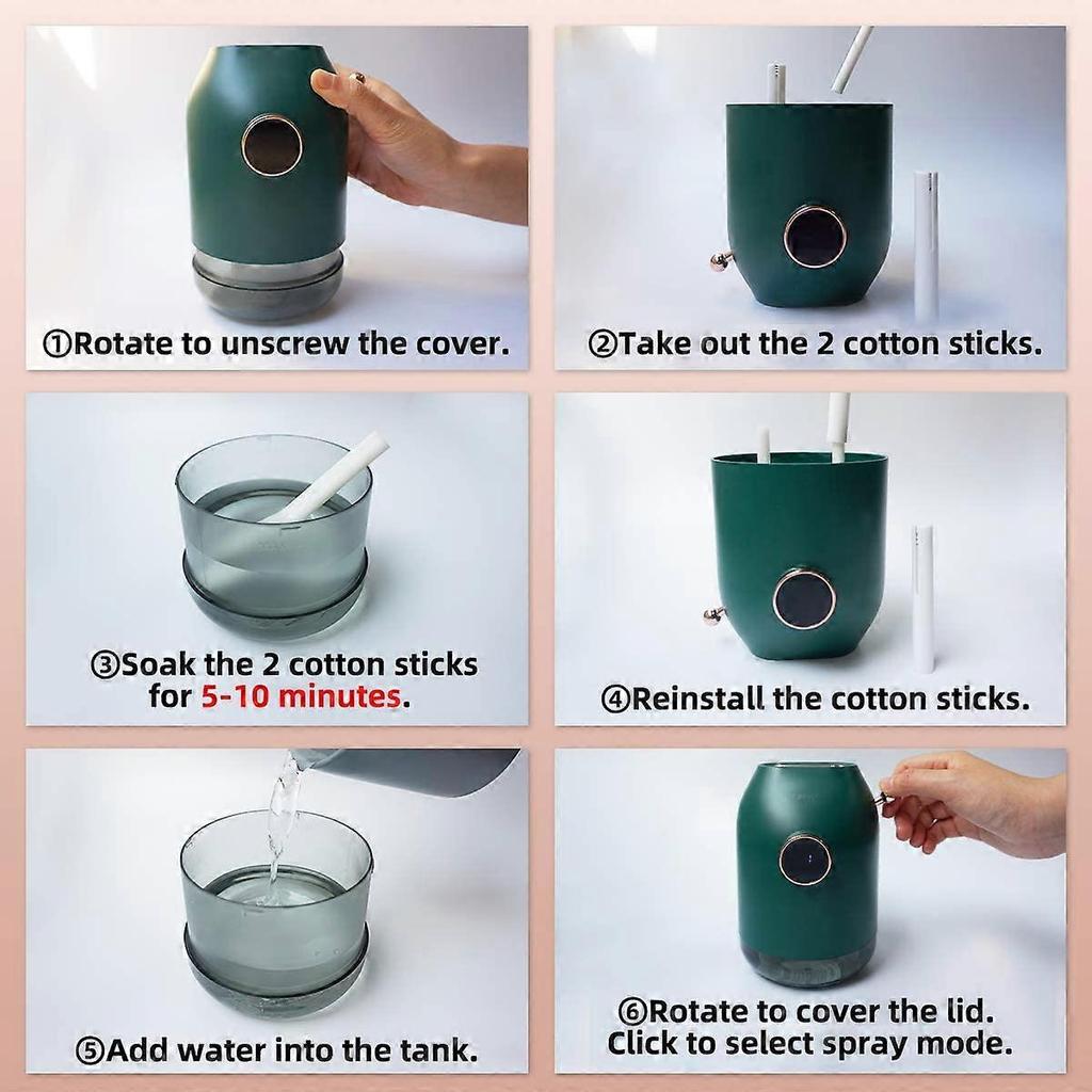 Humidifiers for Bedroom, 500ml Cool Mist Humidifier, Portable Desktop Humidifier, Double Spray