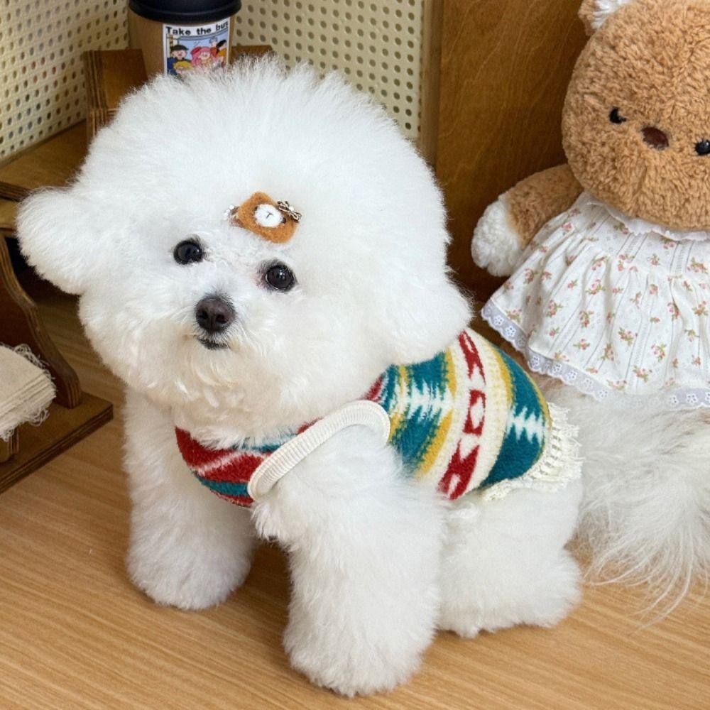 Niedliches Design Welpenweste Warmes Material Haustierkleidung Neuer Haustierpullover Wintersaison