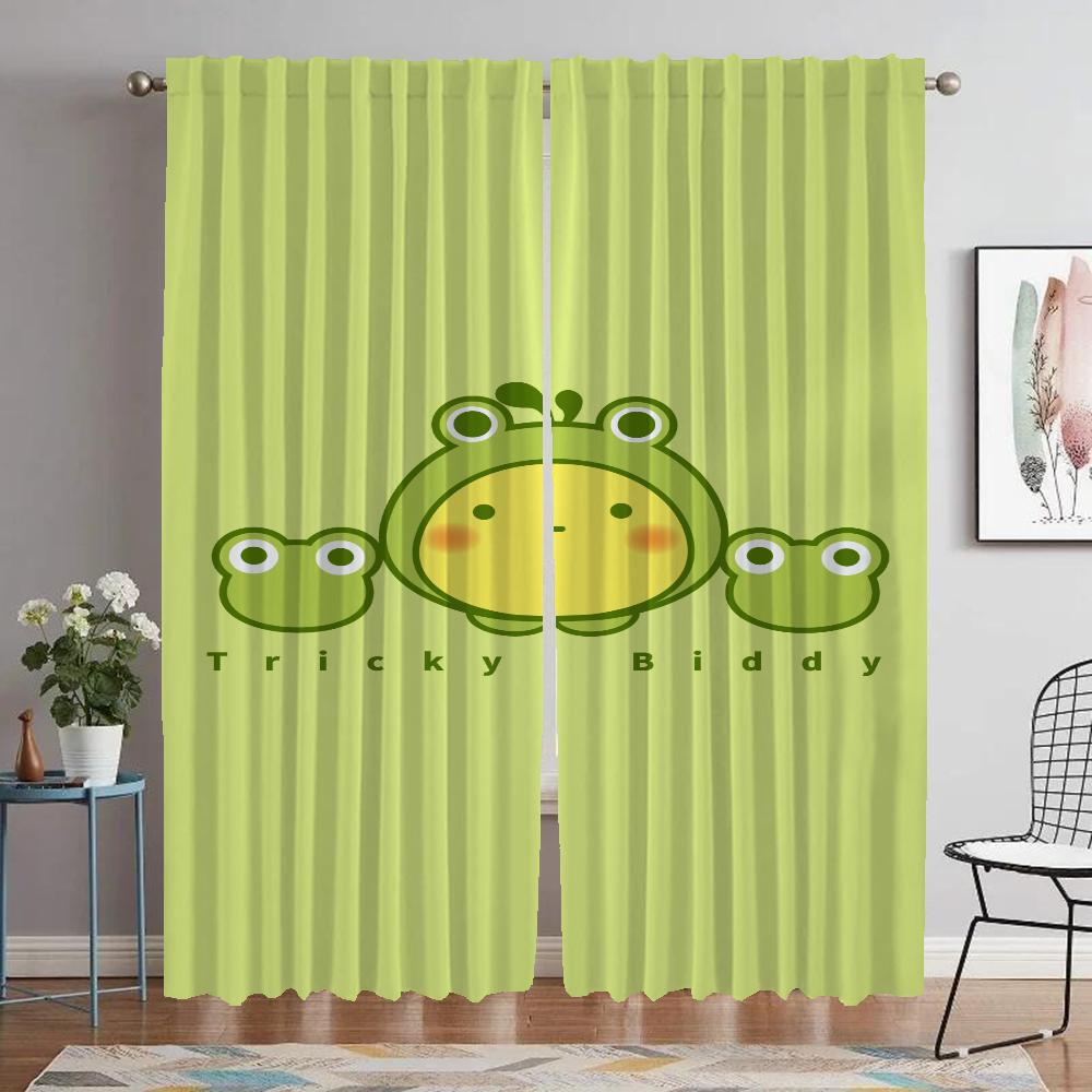 Tricky Biddy Blackout Curtains for Living Room Tulle for Bedroom Home Interior Curtains 2 Pieces Shades Halloween Decoration