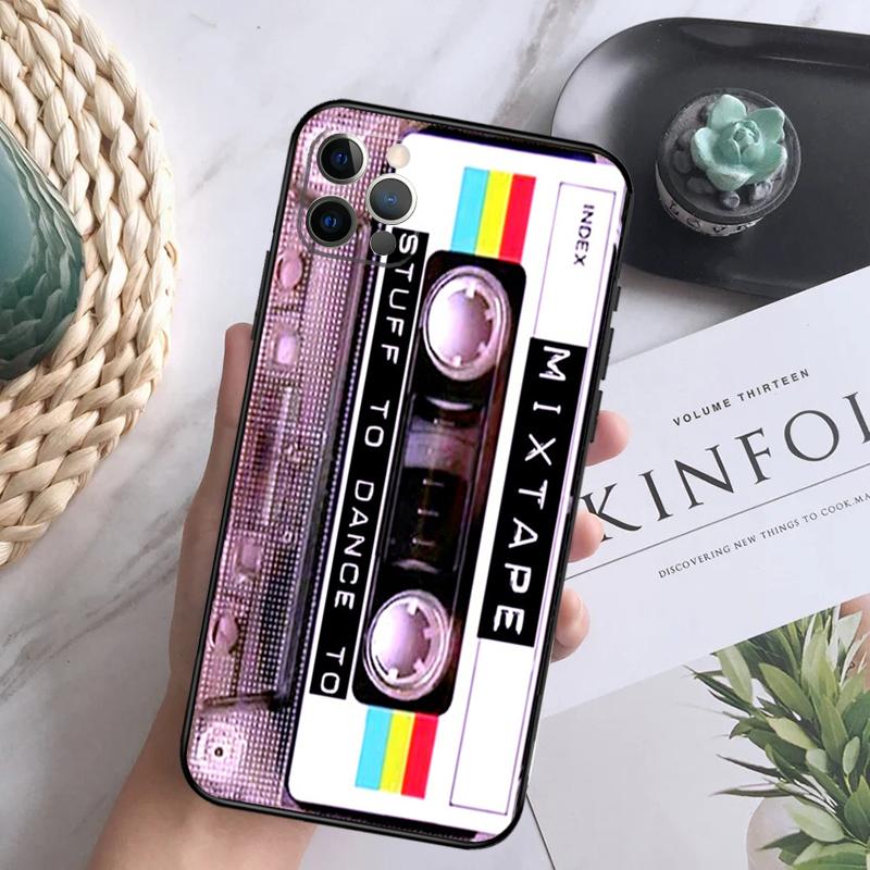 Cassette Tape Phone Case For iPhone 16 Pro 11 12 13 14 15 Pro Max Mini XS X XR 7 8 16 Plus Cover Coque