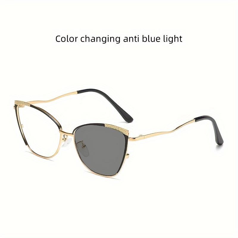 Blue Light Blocking Glasses Photochromic Unisex Metal Frame For Butterfly Style Fashion Trend Eyewear For Men Women