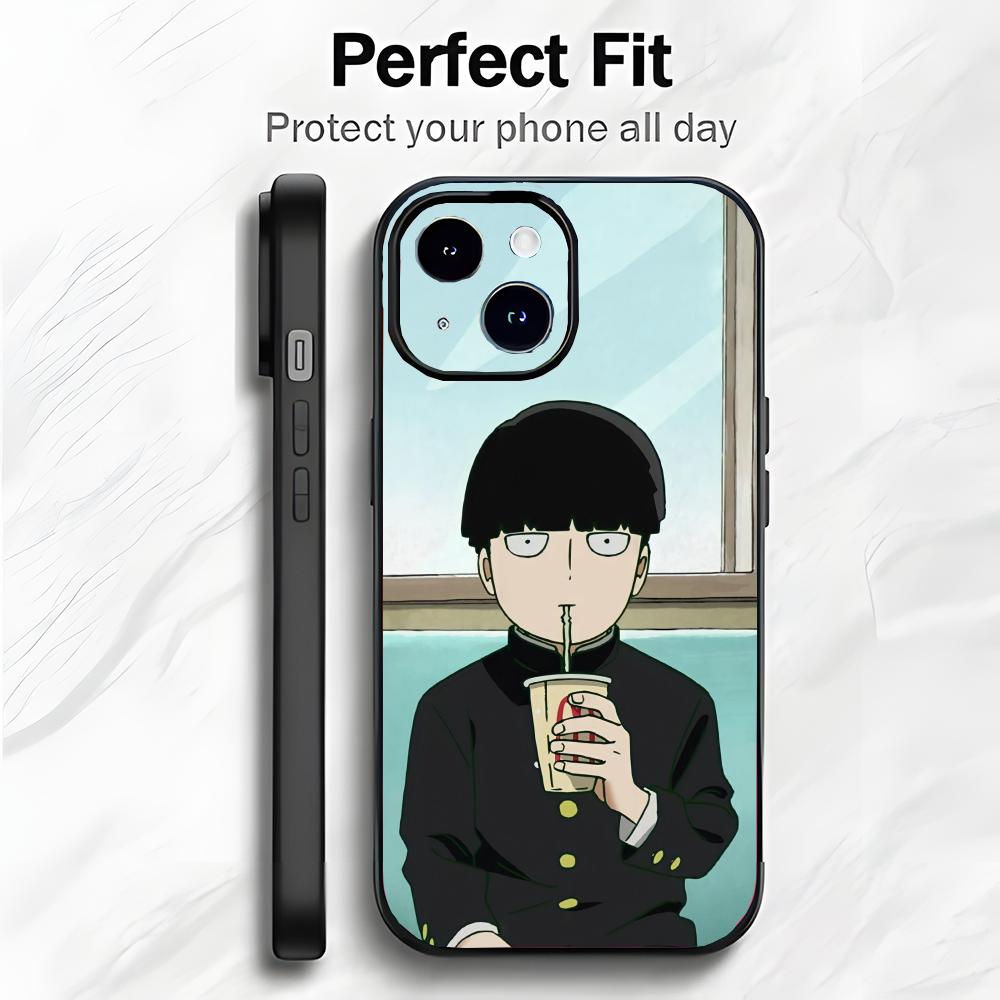 Anime M-Mob Psycho 100 Shigeo Kageyama Phone Case Phone Case Soft Packaging Lightweight For iPhone17 16 15 14 13ProMax