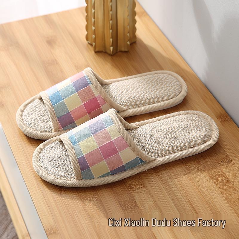 Damen Baumwolle & Leinen Hausschuhe - Rutschfest für Frühling & Herbst