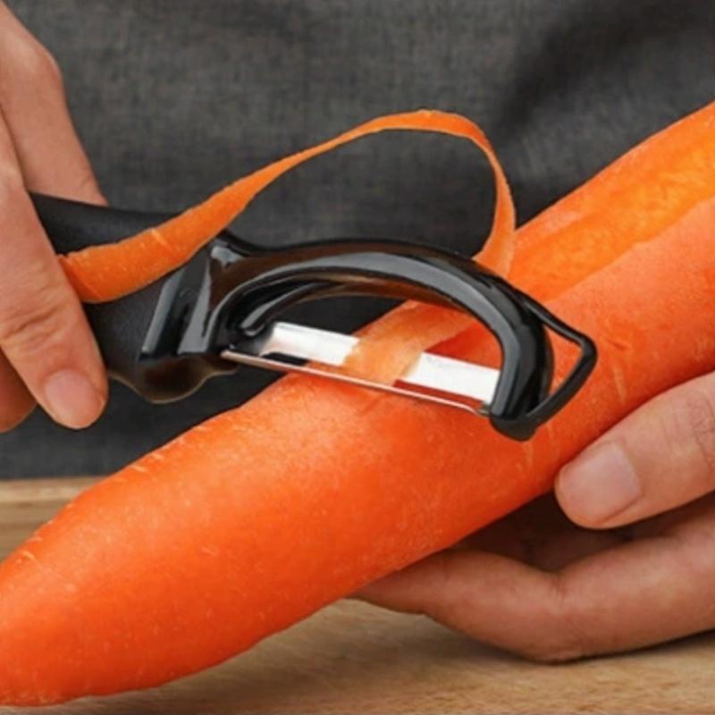 2pcs Premium Black Stainless Steel Swivel Vegetable Peeler with Comfortable Grip Handle , Sharp and Efficient Blades for Fruits and Vegetables