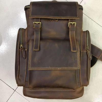 Echter Crazy Horse Lederrucksack für Männer und Frauen - Retro Rindslederdesign