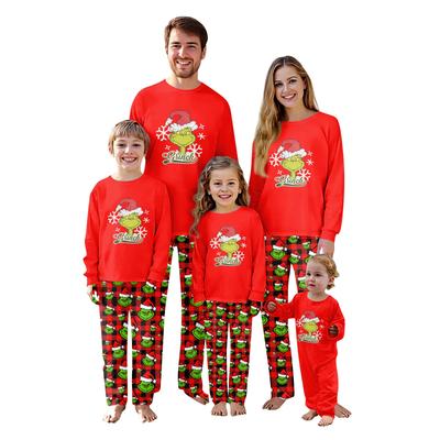 Christmas Prints Family Matching Long Sleeve Tops+Pants Set Family Matching Sets