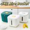 Large Capacity 5KG Rice Bucket With Measuring Cup Rice Sealed Jar Cereals Dispenser  Dry Food