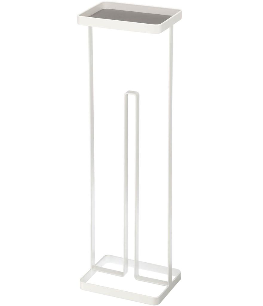 Yamazaki Jitsugyo 7739 Toilet Paper Stand with W16XD12XH52cm Tower Toilet Storage Shelf Rack Tray, White, Approx.