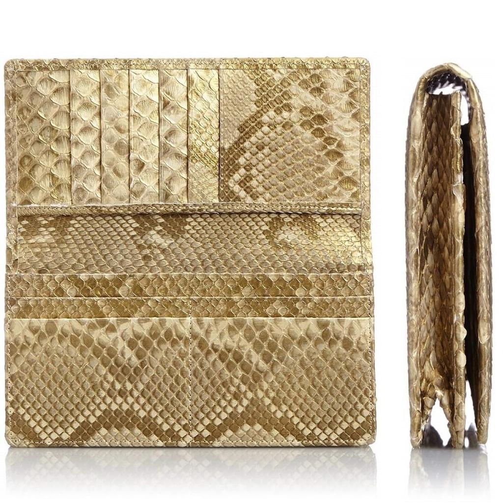 [SakuraZen] Golden Snake Musou Snake Leather Money Luck Wallet, Python Long Wallet, Full Snake Leather Wallet, Made In Japan, Men's, Genuine Leather,