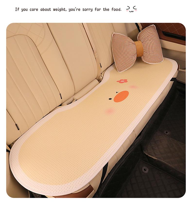 Urocza Kreskówkowa Poduszka na Fotel Samochodowy z Motywem Kaczki dla Mazda 3, Axela, CX30, CX - Letni Wzór z Siatki