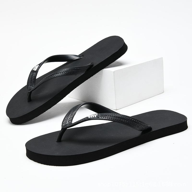 

Summer new men s flip-flops, light, non-slip and wear-resistant beach outer wear, pinch slippers can be 43-44 чёрный