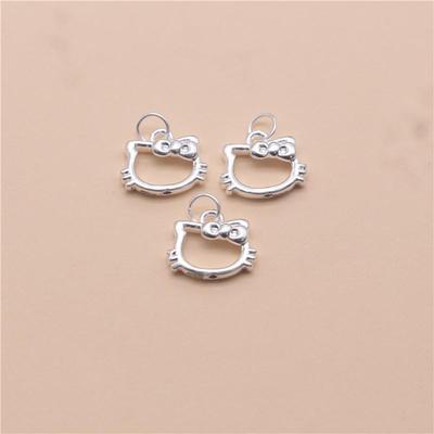 Pendentif Chat Creux en Argent Sterling pour la Fabrication de Bijoux DIY - Accessoires pour Bracelets & Colliers