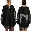 Singer Yungblud Black Hearts Club Zipper Hoodie Male Fleece Cotton Zip Up Hoodies Men Women Rock Vintage Oversized Zip Up Jacket