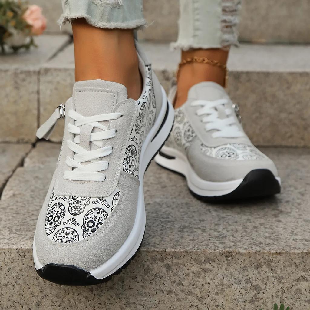 Autumn New Women's Sneakers Outdoor Running Shoes Lace Up Breathable Casual Trainers Ladies Platform Flat Shoes Tennis Shoes