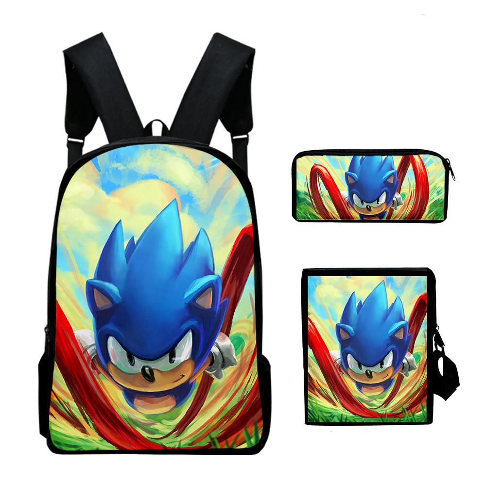 Zestaw plecaków Sonic The Hedgehog z drukowanym w 3D motywem kreskówkowym do codziennego użytku