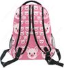Zaino per Laptop con Faccina di Maialino Rosa a Cartoni Animati, Borsa a Spalla Scolastica per Ragazze, Animale Resistente all'Acqua, per College, Viaggio, Computer Portatili Co