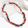 Naure Stone Turquoises  Beaded Choker Necklace For Women,  Irregular Bohemian Healing  Choker Jewelry