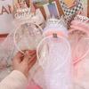 Kore Tarzı Taç Gazlı Bez Kafa Bandı saç aksesuarları Taç Hairband Mutlu Doğum Günü Hairband Parti