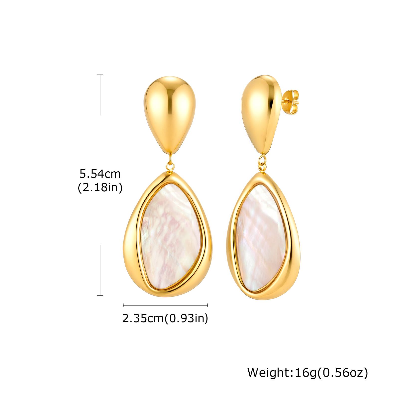 Vnox Trendy Irregular Abalone Shell Starfish Drop Earrings White Shell Abalone Pattern Earrings Summer Holiday Ocean Jewelry