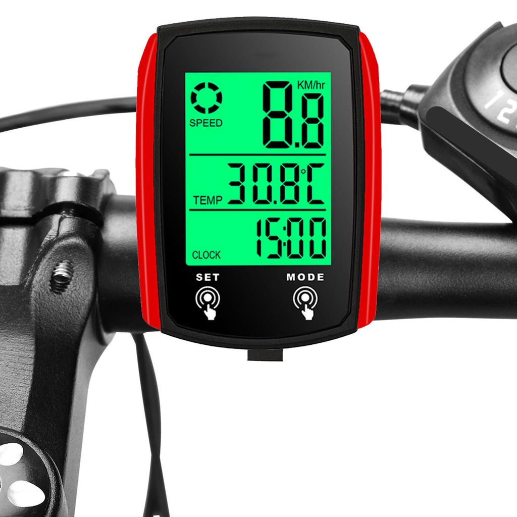 Wired Bike Computer LED Digital Bicycle Speedometer Odometer Touchscreen Cycle Computer Waterproof with Backlight for Mountain R