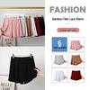 Women's High Waist Bamboo Cotton Ruffle Shorts - Plus Size, Casual, Wide Leg, Summer Wear