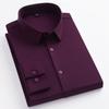 Sumptuously Comfortable Nylon And Spandex Blend Solid Men's Breathable Slightly Stretch Long Sleeve Button Up Business Shirts