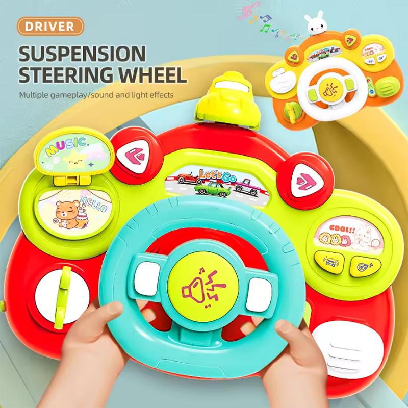 Children'S Early Education Multifunctional Steering Wheel Toy Cute And Fun Simulation Car Driving Music Puzzle Toy