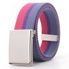 Rainbow Stripes Canvas Belt Jeans Waistband Adjustable Belt Outdoor Travel - Metal Buckle Belt for Women Multicolor