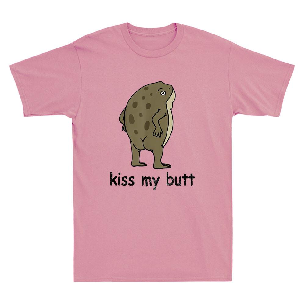 Kiss My Butt Green Frog Funny Frog Meme Humor Saying Gifts Vintage Men s T-Shirt L