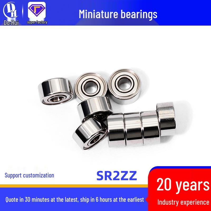 Imperial Miniature Deep Groove Ball Bearing SR2ZZ, 3.175x9.525x3.967mm