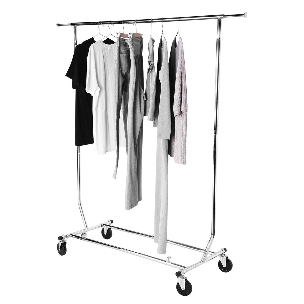 Adjustable Rolling Garment Rack with Lockable Wheels Clothes Rack Portable Closet Wardrobe Rack for Bedroom Laundry Living Room