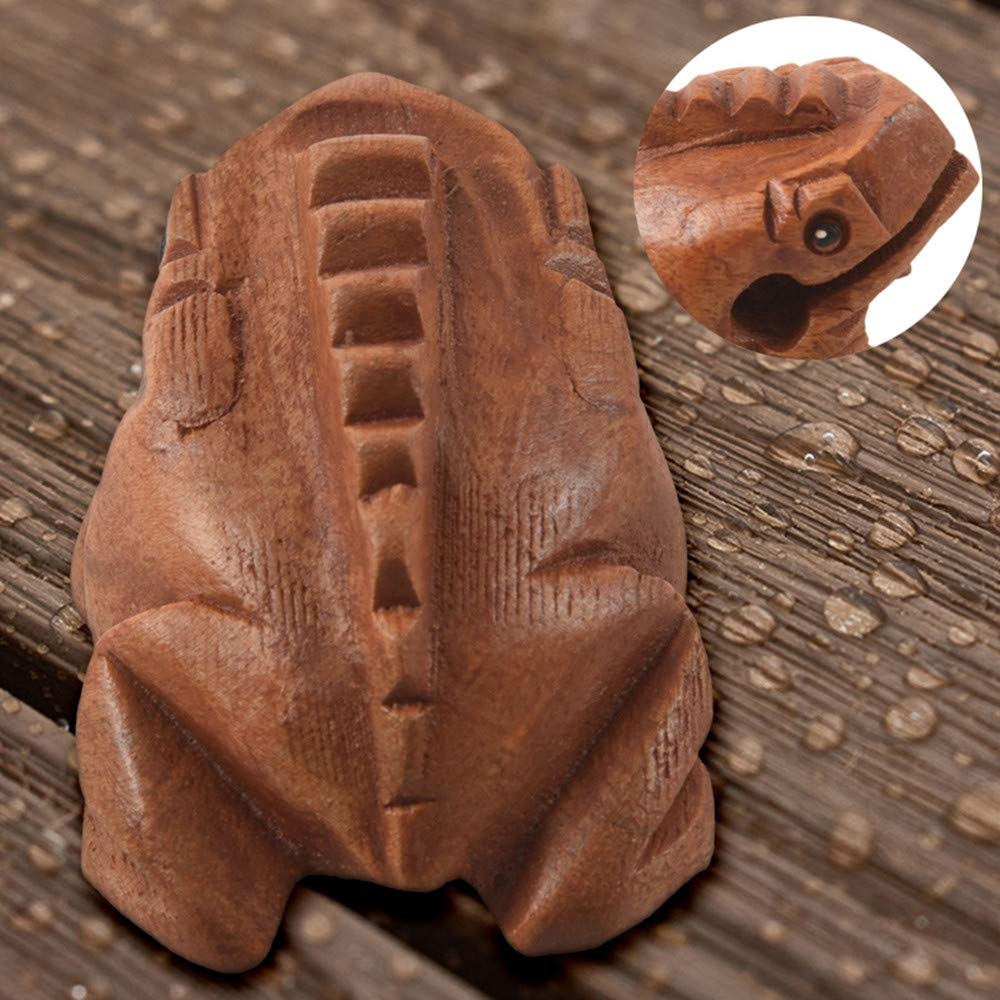 Kingsie Wooden Guiro Frog, Auspicious Charm, Percussion Instrument, Sound-Making Frog, Thai Style (XXL)