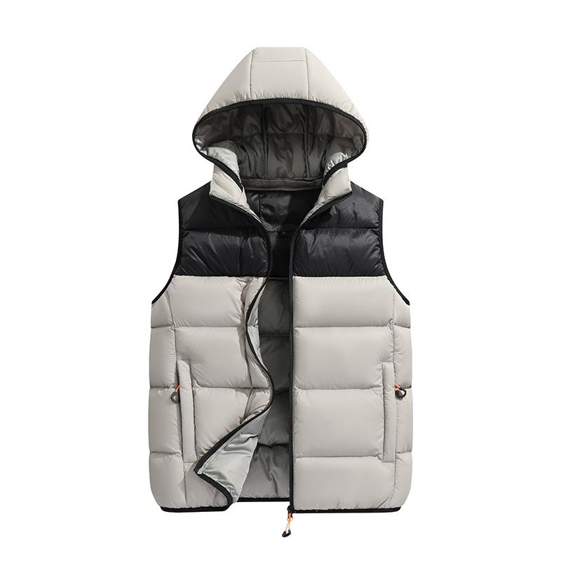 Cotton vest men's fashion autumn and winter large size thickened outer wear vest vest vest trend casual hooded vest jacket