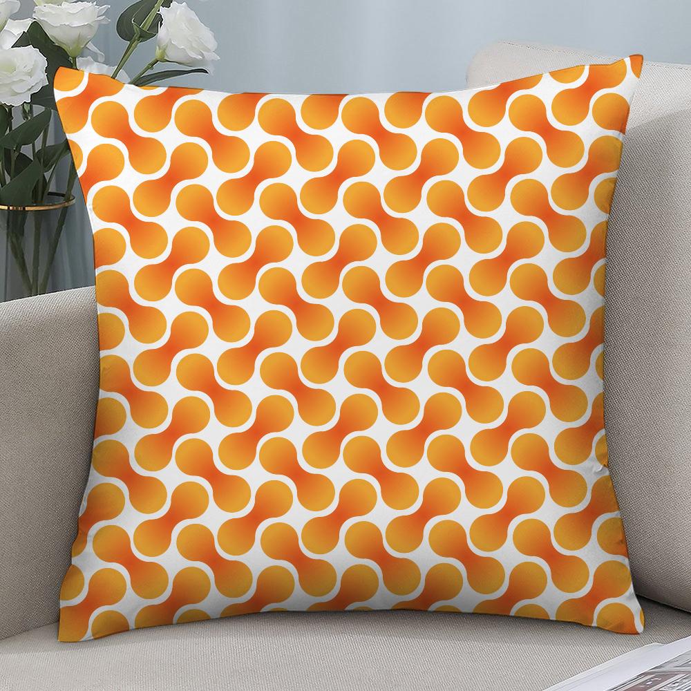 Orange Geometric Pillow Case 3D Print Polyester Fiber 40*40 cm Home Sofa Throw Pillow Cover Decoration Festival Gift