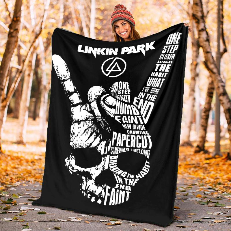 Linkin Park Flannel Blanket Soft All-Season Throw, Design for Camping, Car Travel, Hiking Sofa, Bed, Office Perfect Gift for Parties