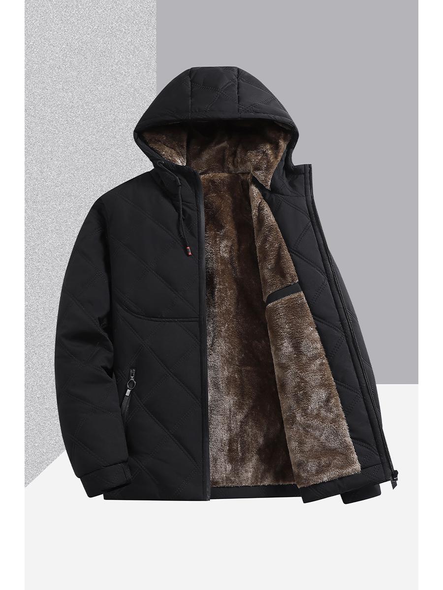 

2025 Men s Winter Jacket: Fleece Lined, Thickened Cotton, New Warm Style, Casual Hooded Stand Collar. 4XL