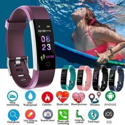 Tracker IP67 Per Uomo Donna IOS Andriod Smart Band Frequenza Cardiaca Smart Bracelet Impermeabile Sport Monitor Contapassi Attività Colore Orologio Moda perline