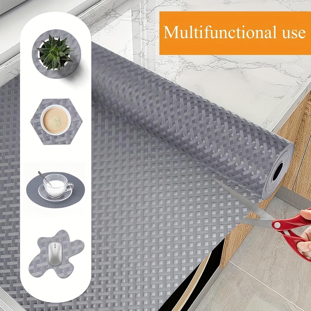 1 Roll EVA Shelf Liner, Non-Slip Oil-Proof Drawer Mat, Washable Cabinet Liner for Kitchen, Refrigerator & Desk