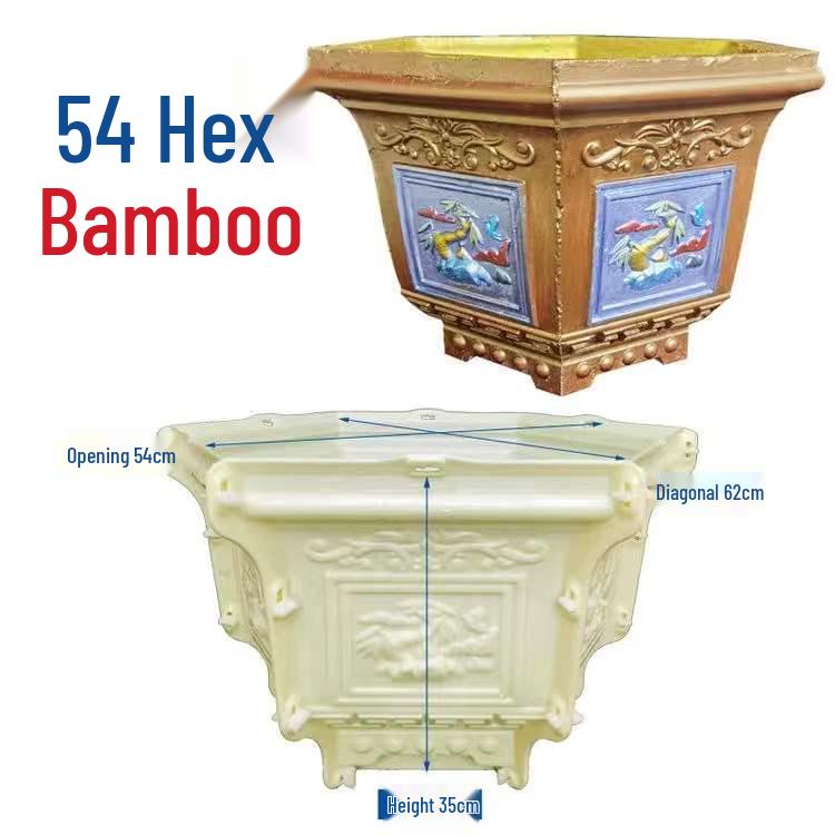 Extra Large Hexagonal Roman Column Cement Flower Pot Mold - Full Set DIY Model