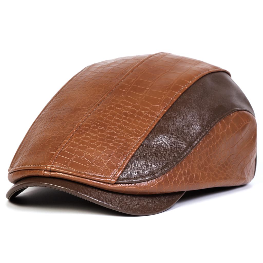 Unisex Retro Newsboy Caps Men British Painters Hats Autumn Winter Berets Leather Splicing Flat Cap Hip Hop Berets