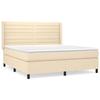 3131526 vidaXL Lit à sommier tapissier avec matelas Crème 160x200 cm Tissu