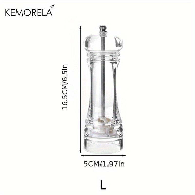 KEMORELA 1PCS Spices Mill Shaker Acrylic Manual Pepper Grinder Salt Spices Mill Shaker Transparent Kitchen Grinding Tool