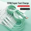 120W Ice Crystal Gradient 3-in-1 Braided Fast Charging Cable for Huawei, Apple, and Android Devices
